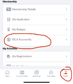 Mobile App ISCAccountify Button