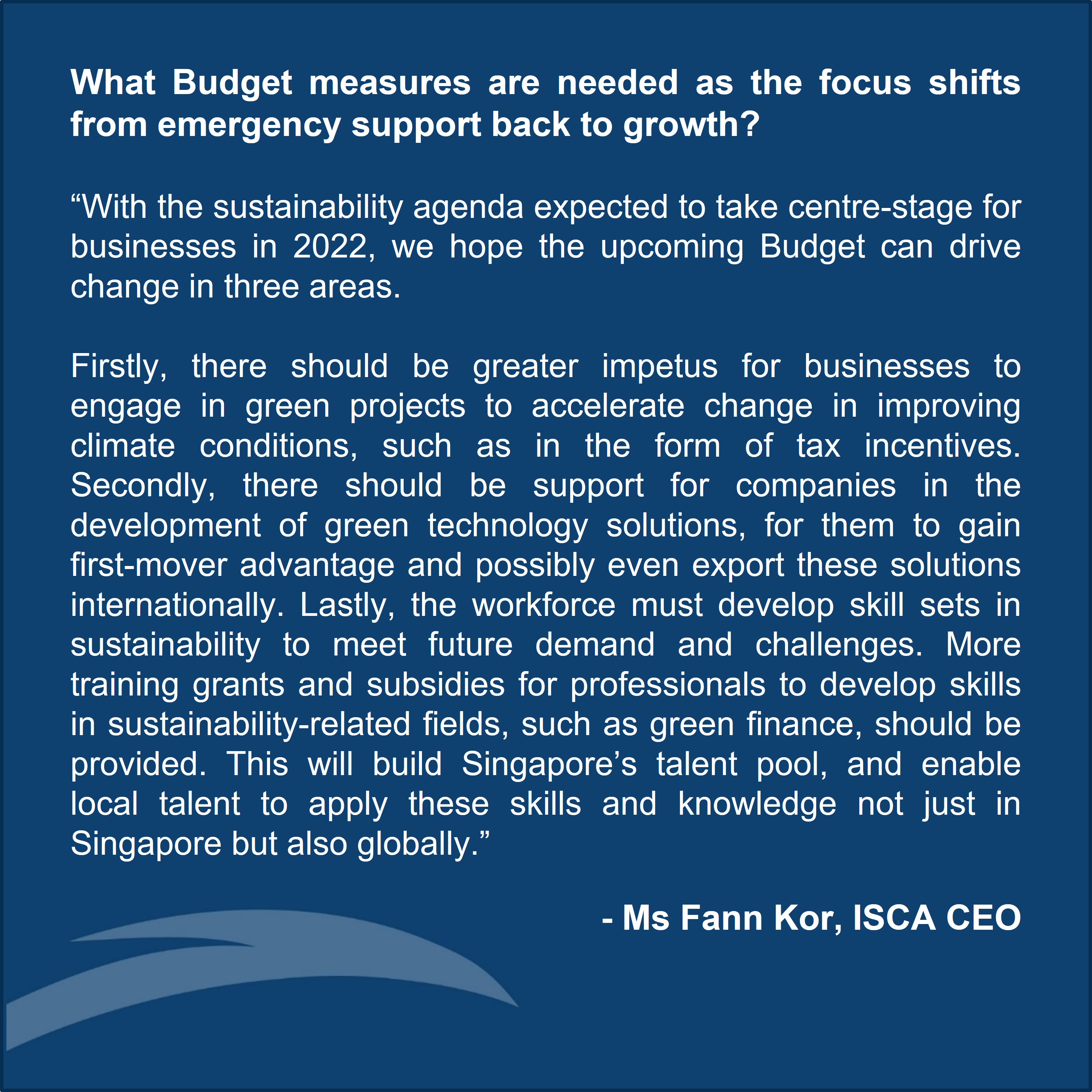 Thoughts on Budget Measures Needed